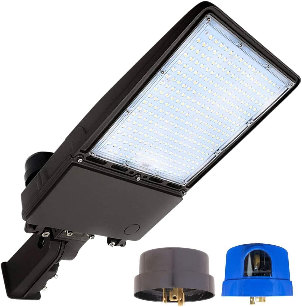 GENPAR 200W Shoebox LED Parking Lot Light 700W Equivalent 5700K 30000lm lumens Slip Fitter Mount Outdoor Lighting Super Bright Dusk to Dawn Photocell Pole Flood Street Lights Road Area Stadium Court