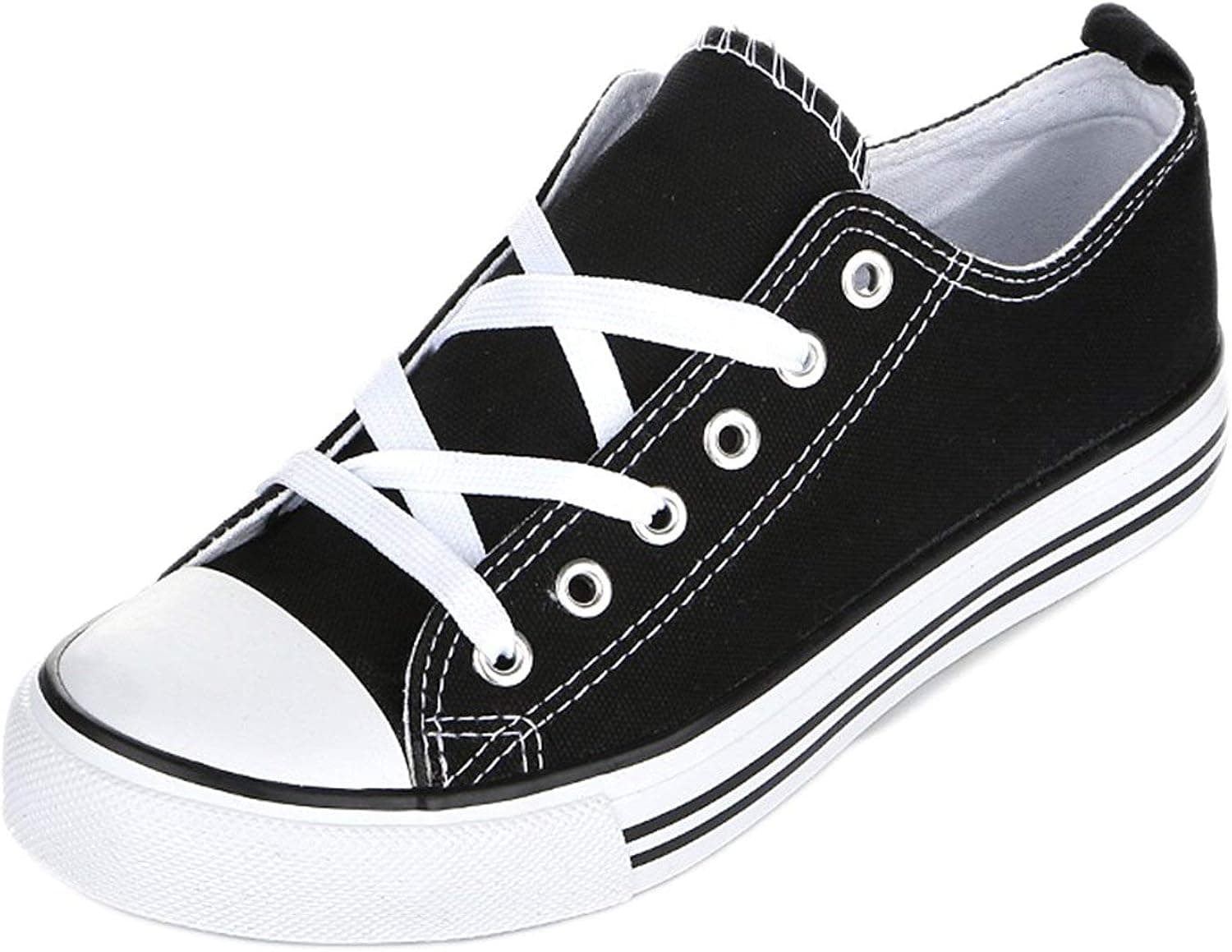 Boys and Girls Slip On Canvas Sneakers - Casual Comfortable Cap Toe Shoes - Little Kids/Toddler