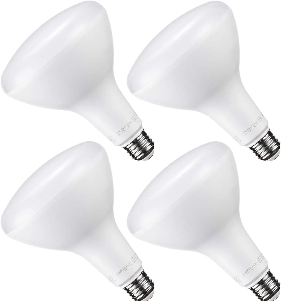 TORCHSTAR 17W BR40 LED Light Bulbs, Dimmable Floodlight Bulb, E26 Screw Base, 1400lm, 3000K Warm White, UL & Energy Star Listed, Pack of 4