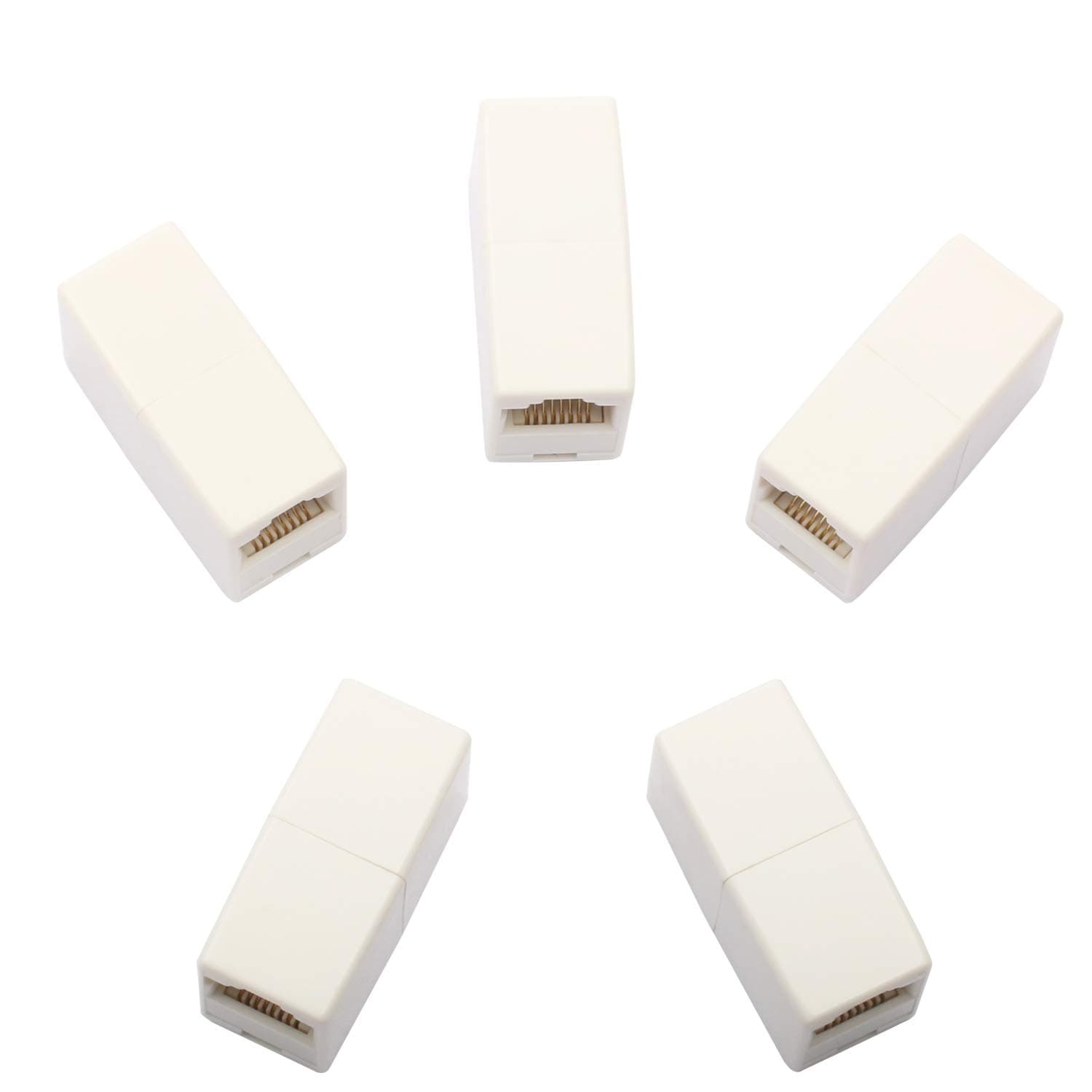 Postta RJ45 Coupler Inline CAT5E Coupler Ethernet Cable Connector Female to Female(10 Pack)