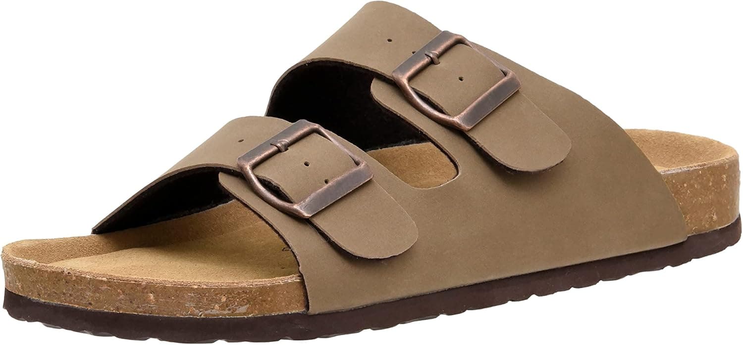 CUSHIONAIRE Men's Lane Cork footbed Sandal with +Comfort