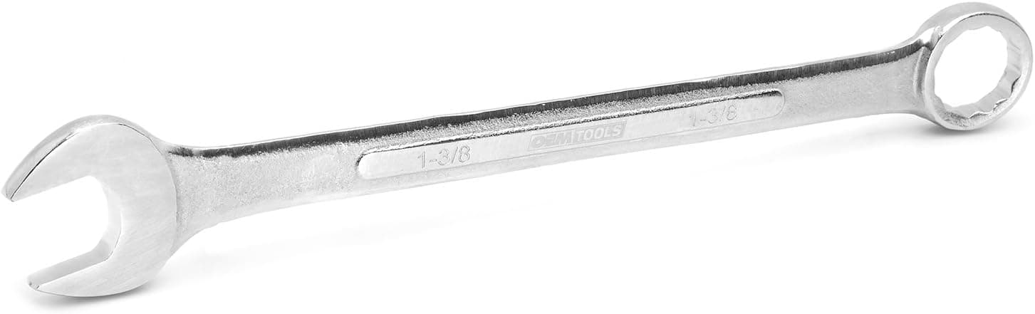 OEMTOOLS 22106 1-3/8" Jumbo Combination Wrench | One Open End & One Box Head on a Single Mechanics’ Wrench | Long-Shaft Wrench for Extra Torque & Leverage | Smooth Open End Doesn’t Mark Fasteners