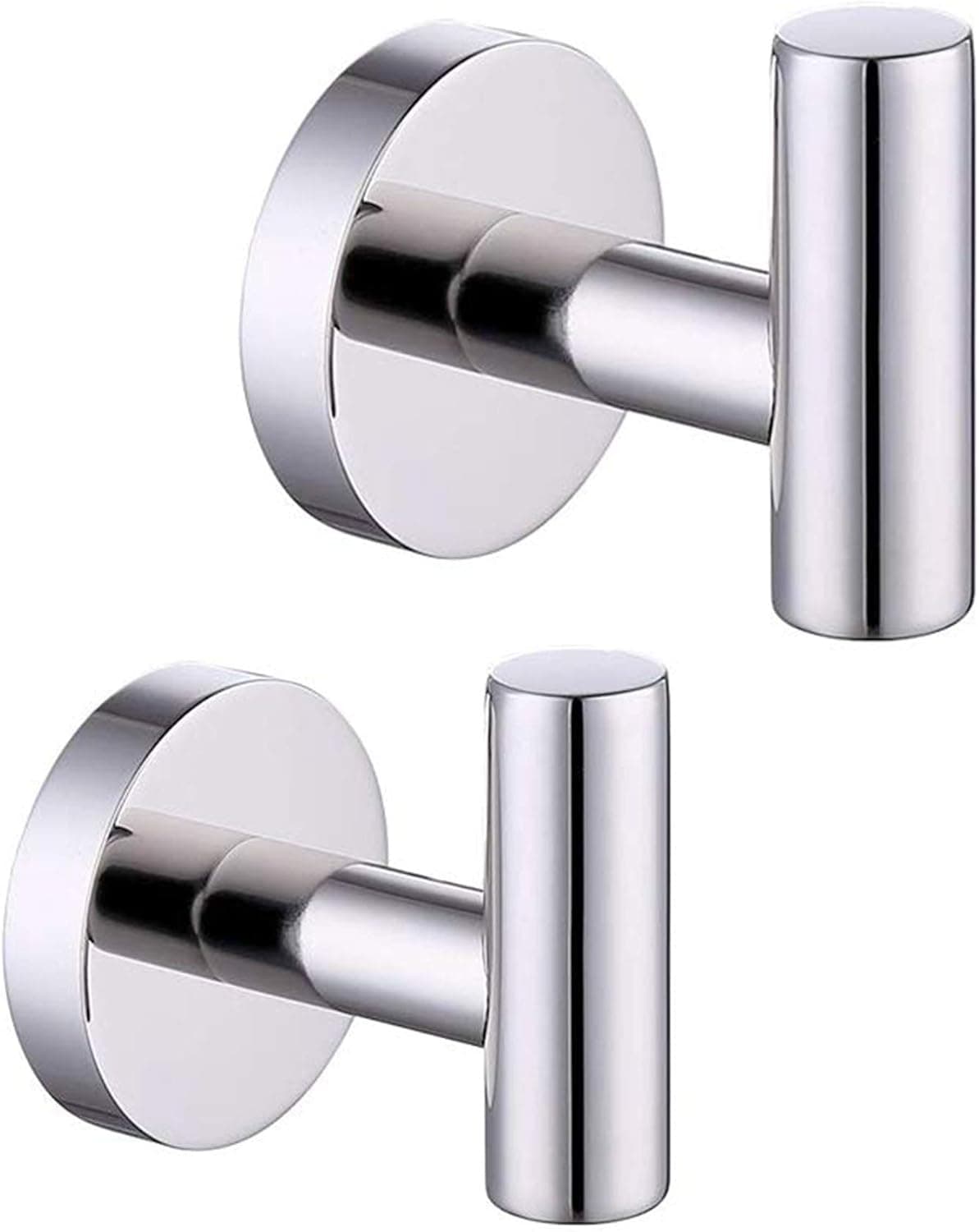 Bathroom Towel Hooks Wall Hooks for Hanging Coat Hook Towel Holder Racks for Bathroom Hangers and Hooks Wall Mounted Robe Clothes Hook Bathrobe Shower Hand Towel Holder Kitchen Bedroom Chrome,2 P