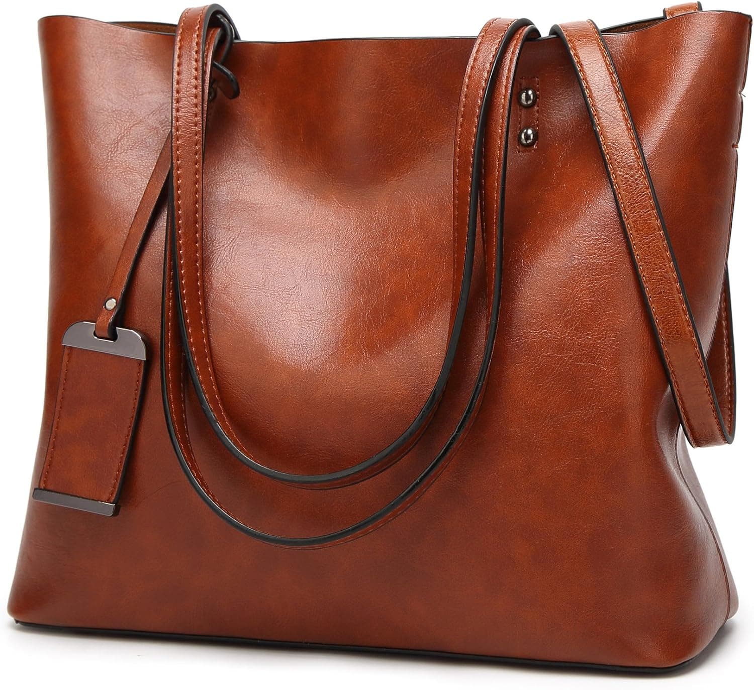 ChilMo Women's Leather Top Handle Handbag Satchel Daily Work Tote Shoulder Bag Large Capacity