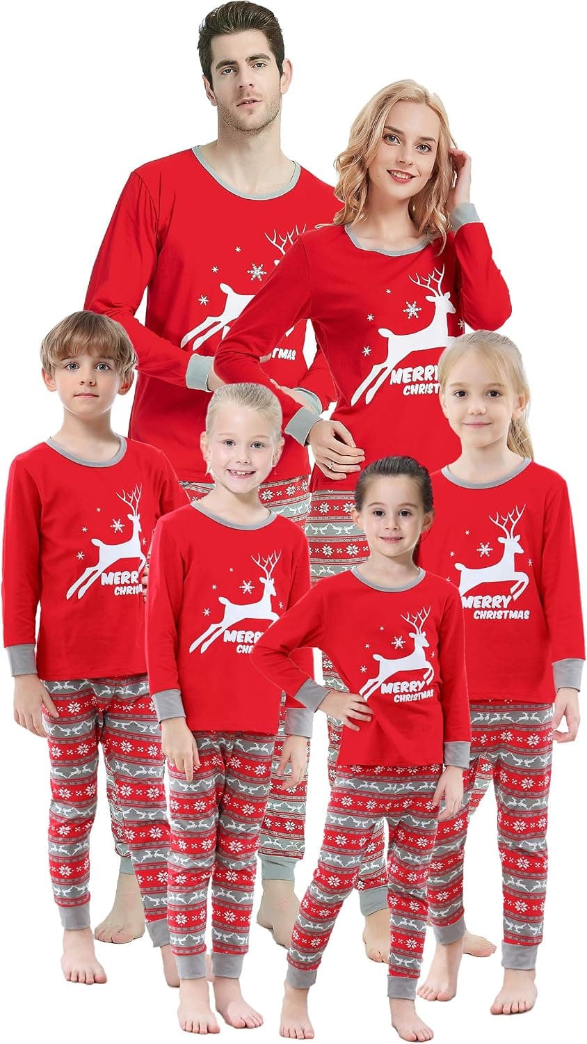 Christmas Deer Pajamas for Men Father Adult Matching Pjs Sleep Clothes Dad Nightwear Pants Set Size L