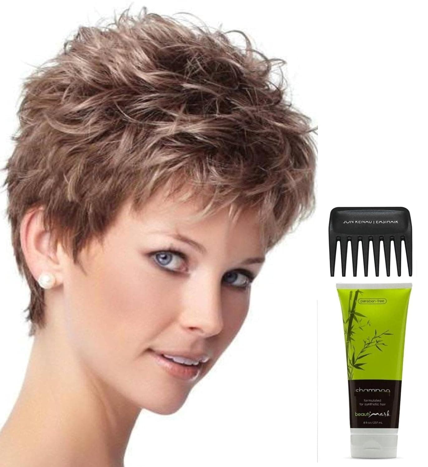 Bundle - 4 items: Zest Wig by Gabor, Christy's Wigs Q & A Booklet, BeautiMark Synthetic Shampoo & Wide Tooth Comb - Color: G8+