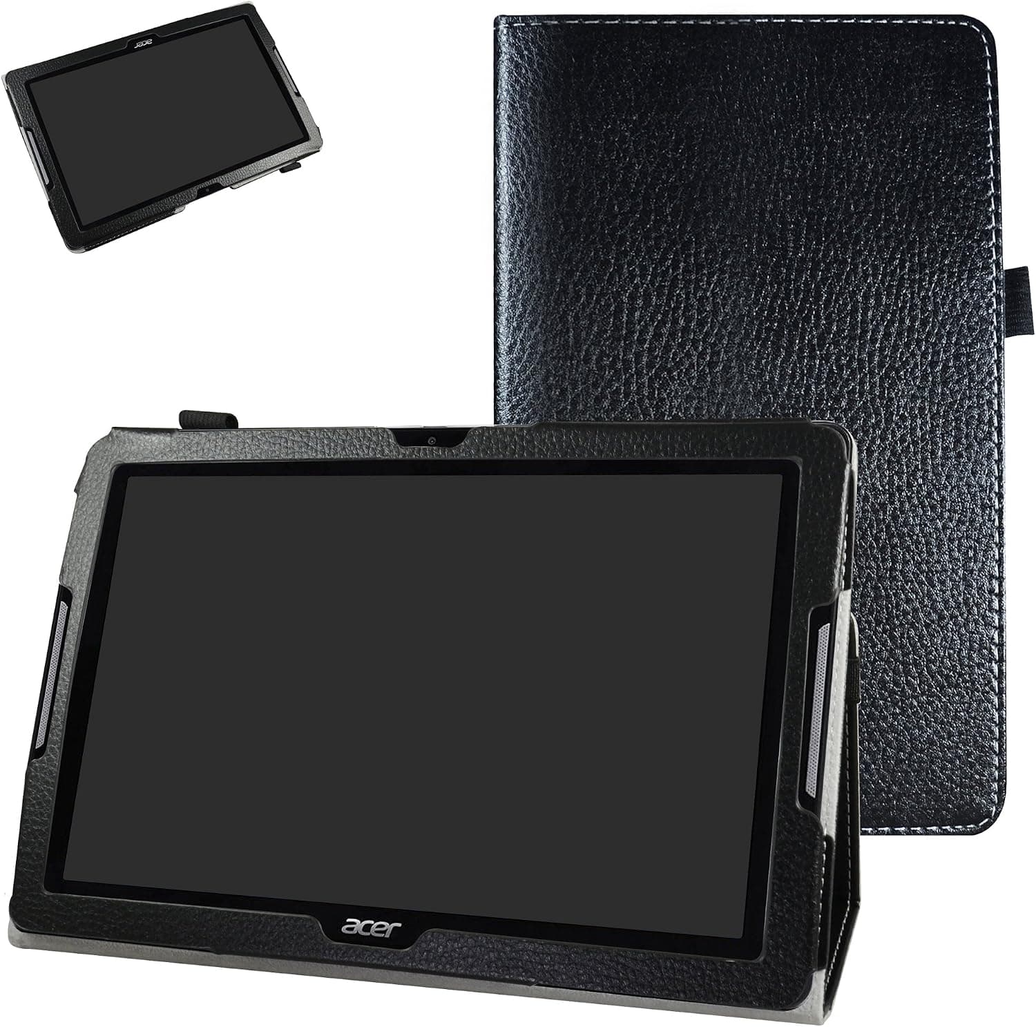 Acer Iconia One 10 B3-A30 Case,Mama Mouth PU Leather Folio 2-Folding Stand Cover with Stylus Holder for 10.1" Acer Iconia One 10 B3-A30 Android Tablet, Black