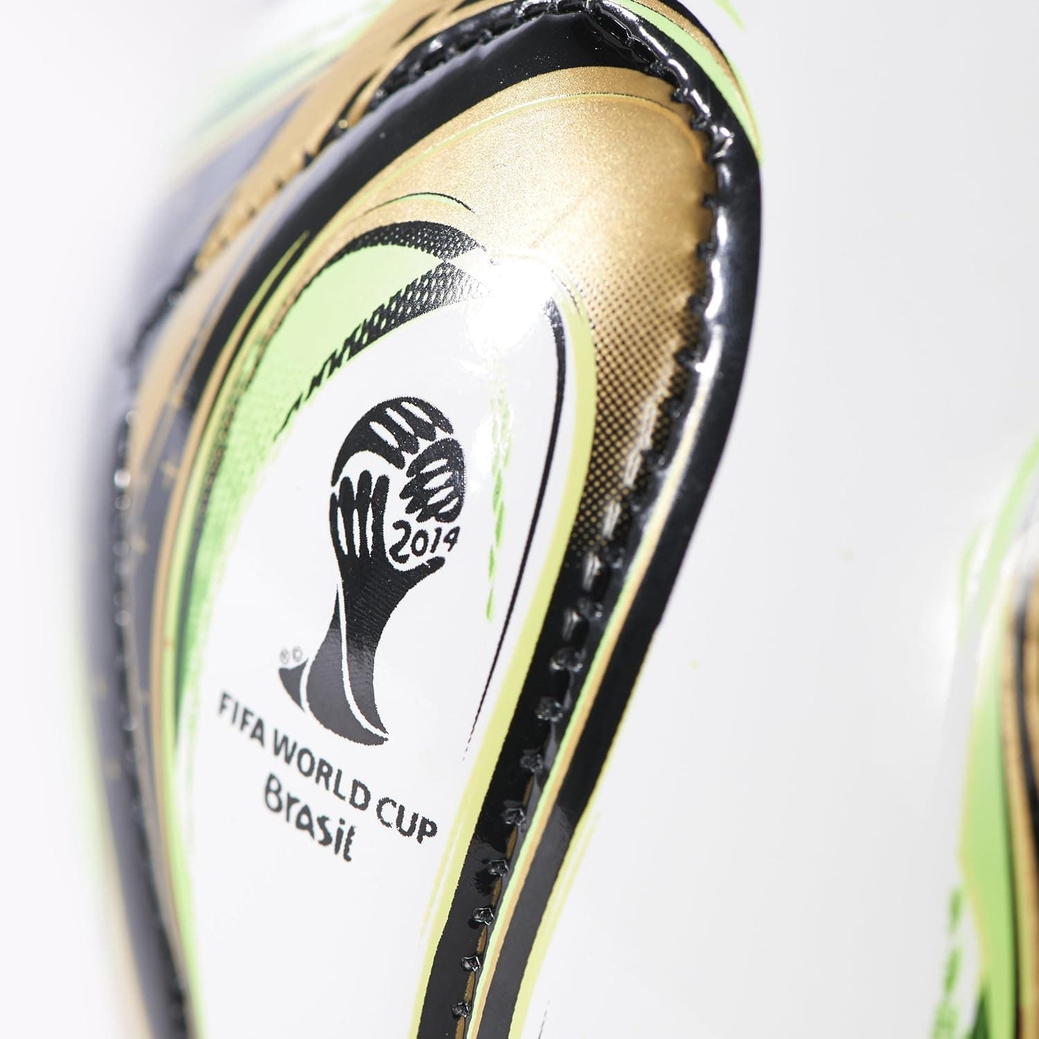adidas Performance Brazuca 2014 Final Mini Soccer Ball, White/Solar Green/Gold, 1