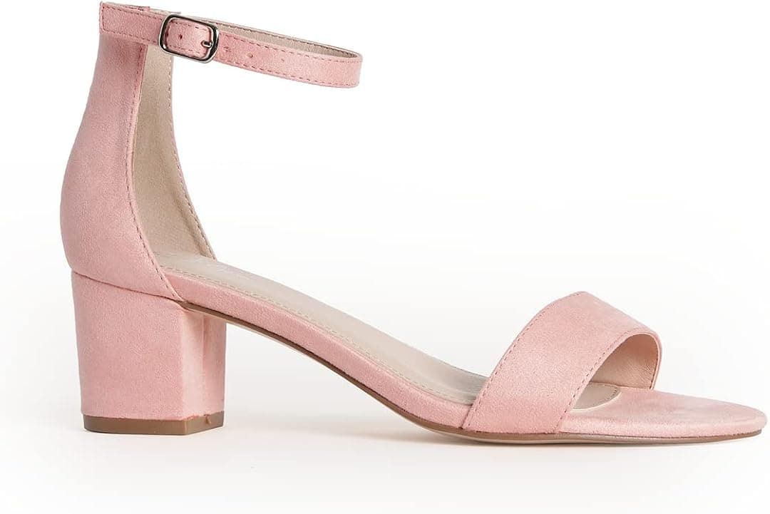 J. Adams Daisy Heels for Women - Ankle Strap Low Block Heel Cute Dressy Sandals