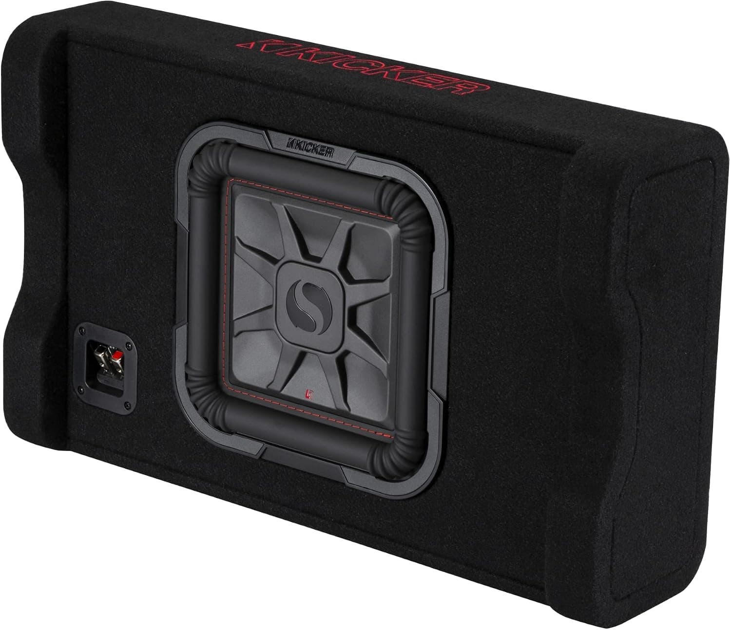 KICKER 49L7TDF102 Down-Firing Loaded Enclosure|2-ohm Impedance|Fitted with 46L7T104 10" Subwoofer|500 Watts RMS|1000 Watts Peak|Compact Design|Legendary Sound Quality|Car,Truck,SUV,Van