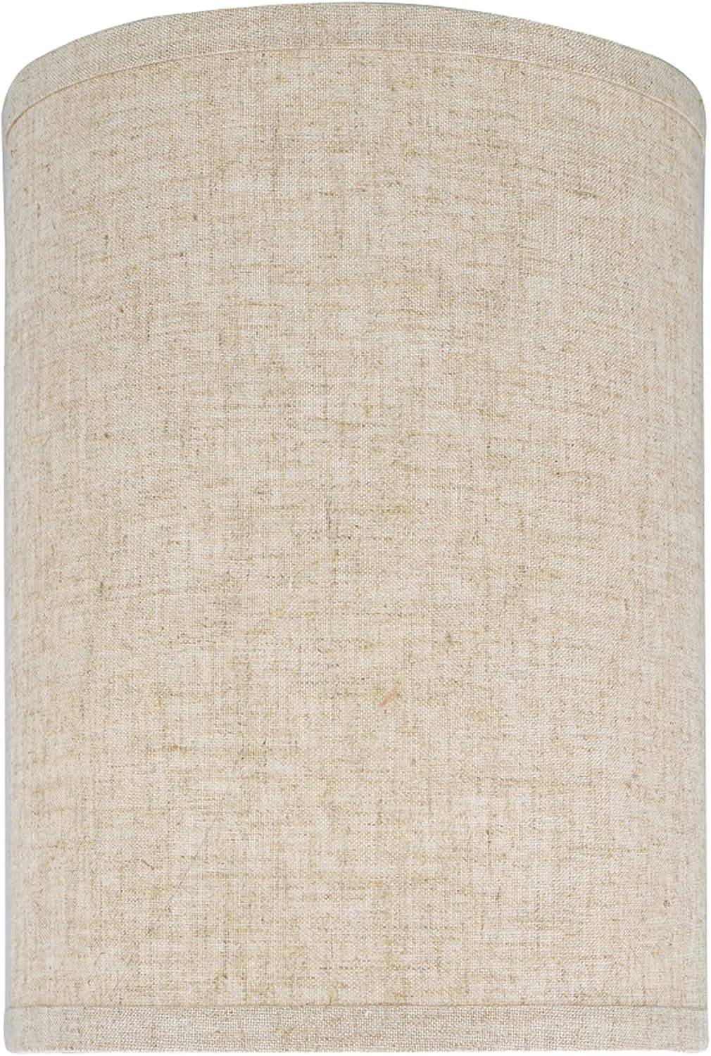 Aspen Creative 31031 Transitional Hardback Drum (Cylinder) Shape Spider Construction Lamp Shade in Beige, 8" wide (8" x 8" x 11"),BEIGE LINEN