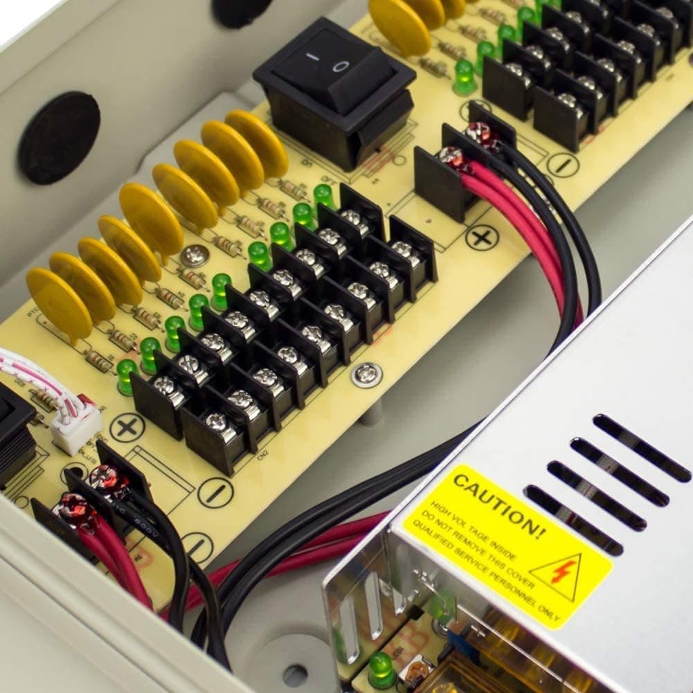 CCTV HD Power Supply 18CH Channel Port Box, CENTROPOWER Distributed Power Supply Output 12V DC for CCTV DVR Security System and Cameras, UL Listed **(30A)