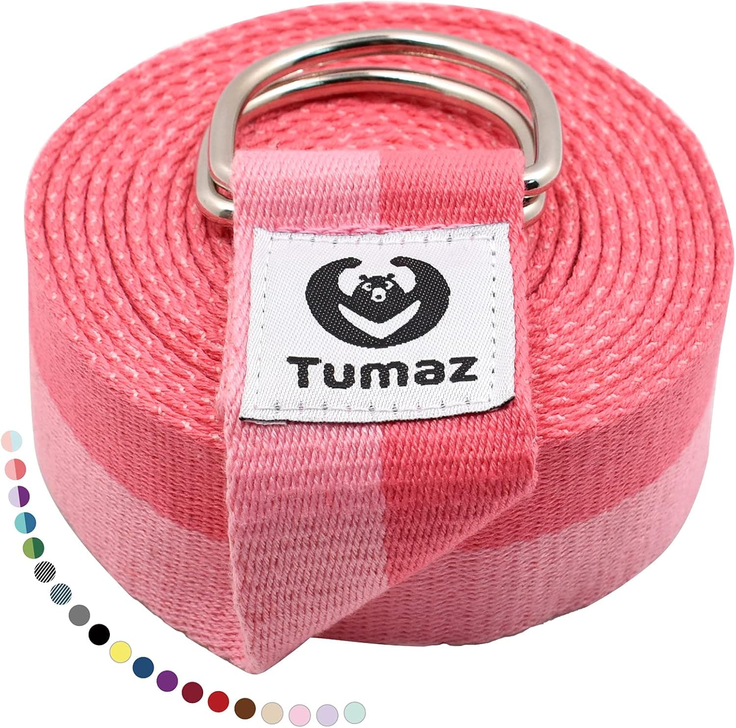 Tumaz Yoga Bolster Set - Rectangular Yoga Bolster Pillow for Restorative Yoga, Soft Meditation Pillow with Carry Handle and 8-Feet Yoga Strap, Machine Washable Cover