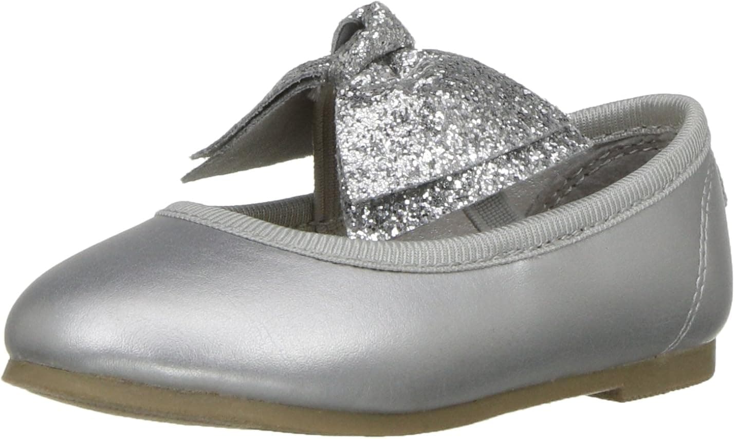 Carter's Baby-Girl's Anora Ballet Flat, Silver, 6 M US Toddler