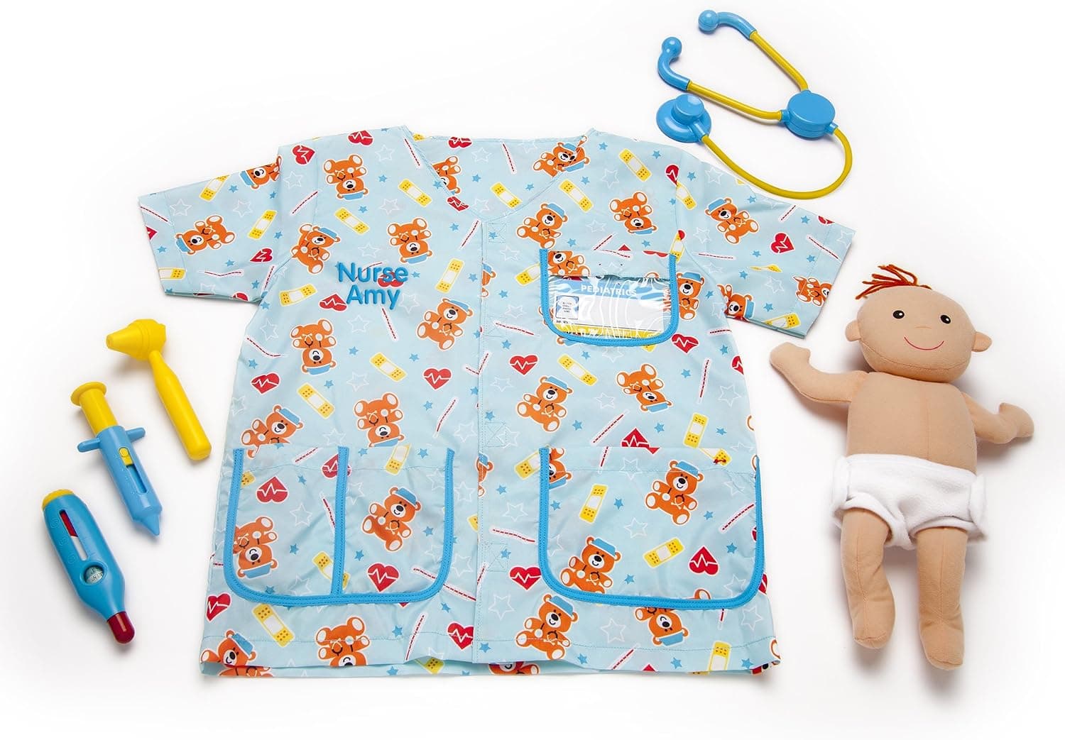 Melissa & Doug Personalized Pediatric Nurse Role Play Costume (8 Pieces)