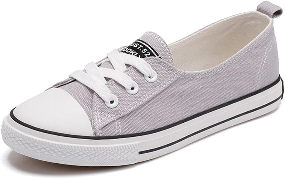 Fashion Canvas Flat Shoes for Women, Classic Casual Walking Loafer Shoes Women Low Top Sneakers