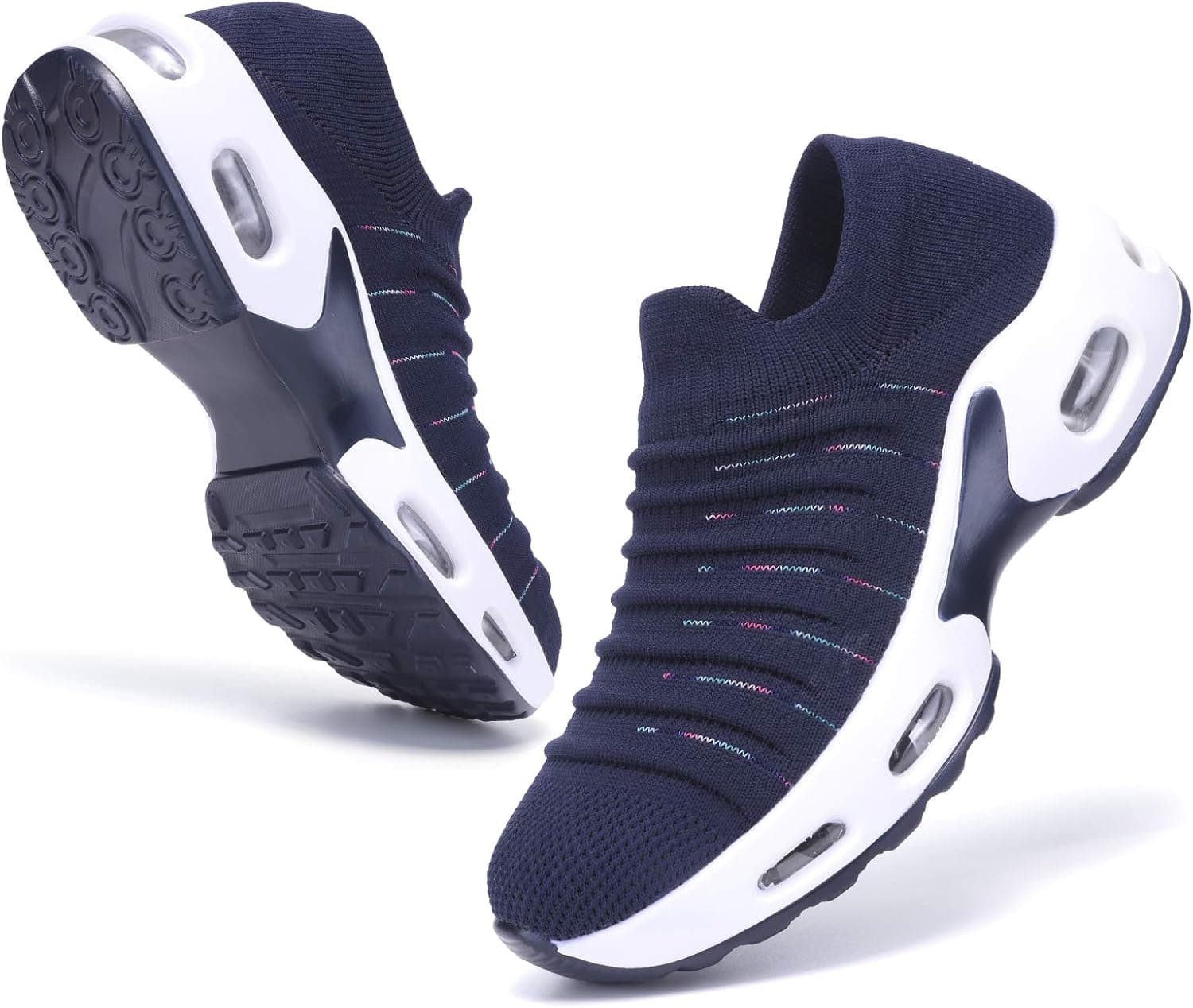PromArder Women's Running Shoes Breathable Walking Shoes Sock Sneakers Slip on Mesh Platform Air Cushion Comfortable Tennis Shoes Fashion Sneakers,6.5