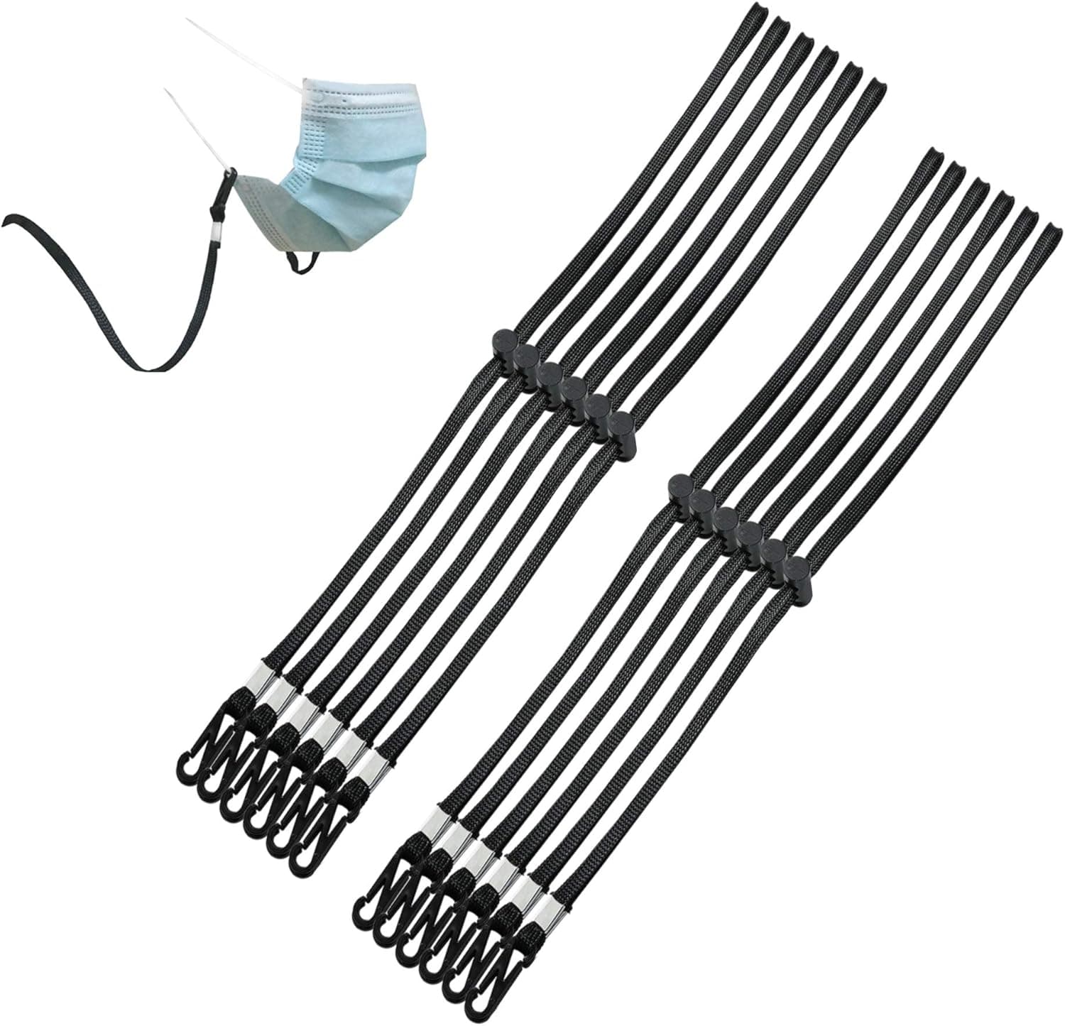 shownii 7 pcs -12 pcs Lanyard for Face Mask Kids Adjustable Mask Lanyard for Women Men Fits Neck with Clips