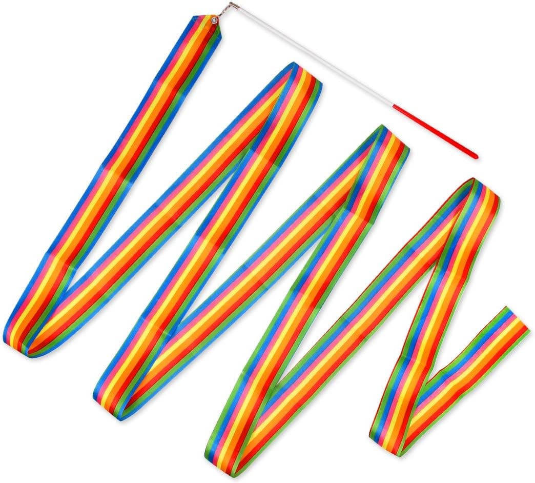 DS. DISTINCTIVE STYLE Dance Ribbons with Wands 4 Yards Long Rhythmic Gymnastics Ribbon Dance Streamer for Kids Baton Twirling
