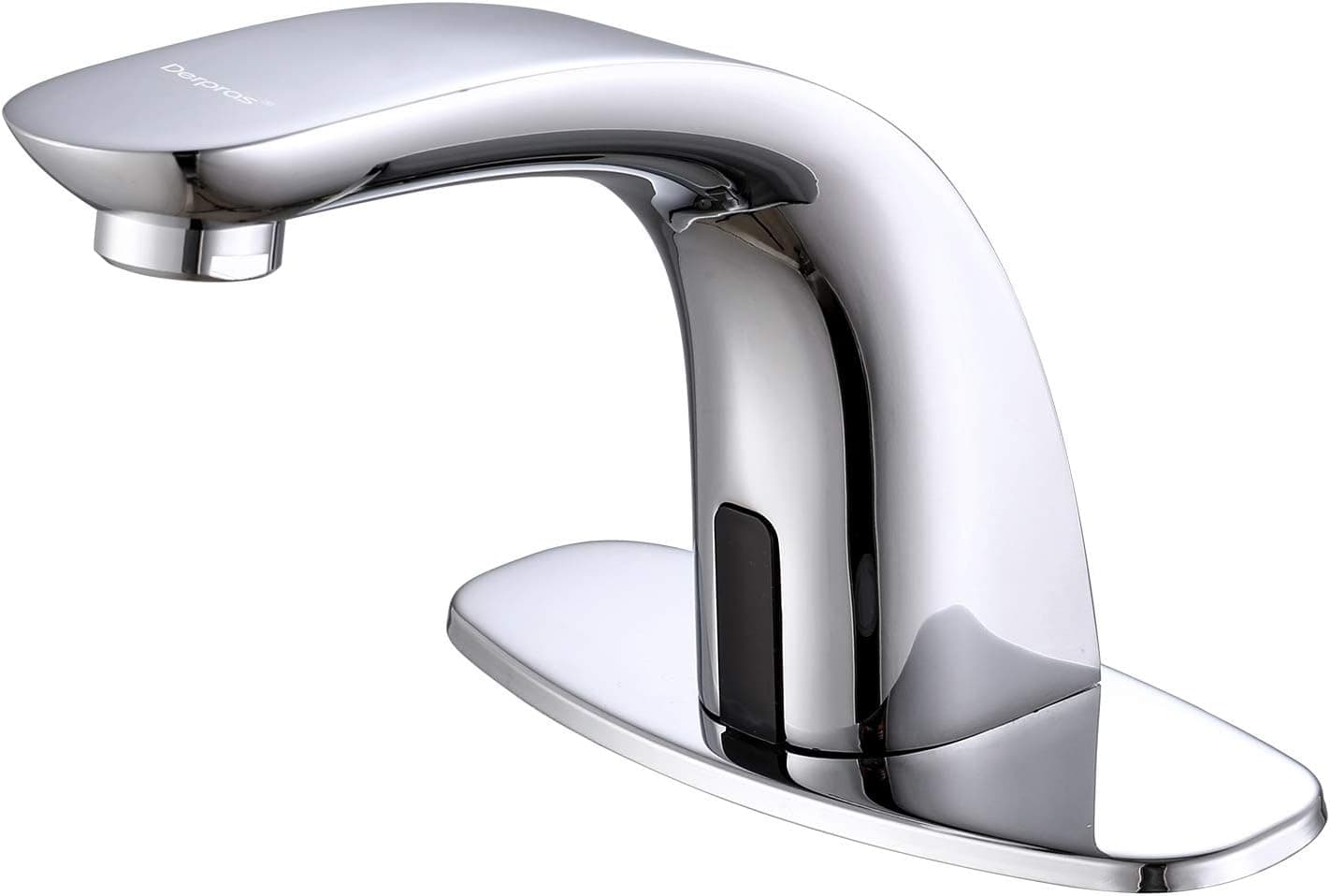 Derpras 2020 Automatic Sensor Touchless Sink Faucet with Hole Cover Plate, Hands Free Bathroom Faucets with Hot & Cold Mixer Control, Chrome