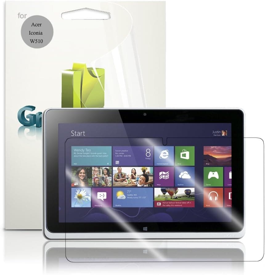 GreatShield Ultra Smooth Crystal Clear Screen Protector Film for Acer Iconia W510 Tablet (3 Pack)