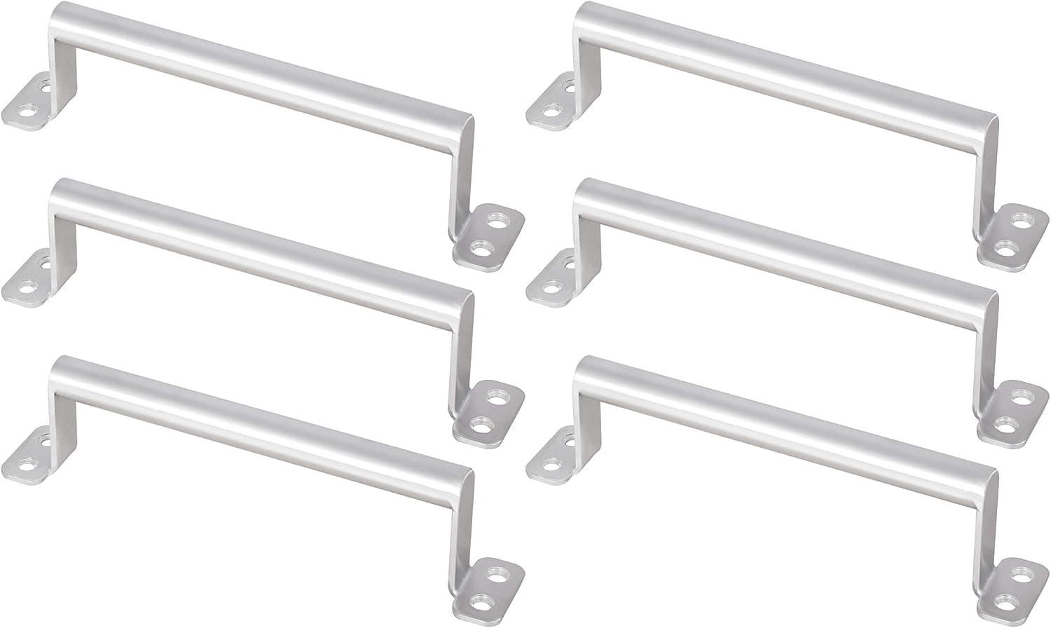 WEBI Barn Door Handle, 6.9’’ Stainless Steel Center-to-Center Door Pull,Cabinet Drawer Pulls for Gate,Closet,Bathroom,Drawer, Kitchen Furniture,Brush Nickel,6 Packs