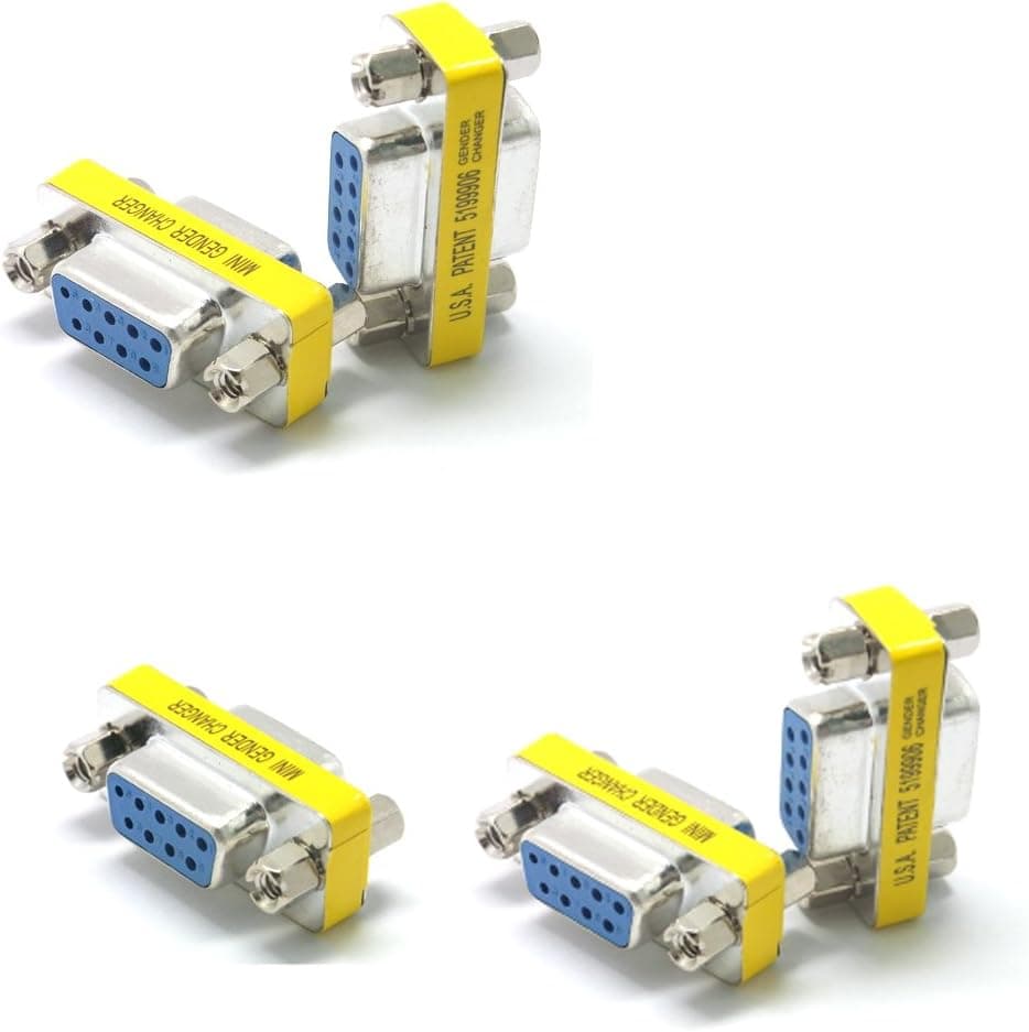 SIENOC 5 Pcs Serial RS232 9 Pin Gender Female to Female Adapter Changer