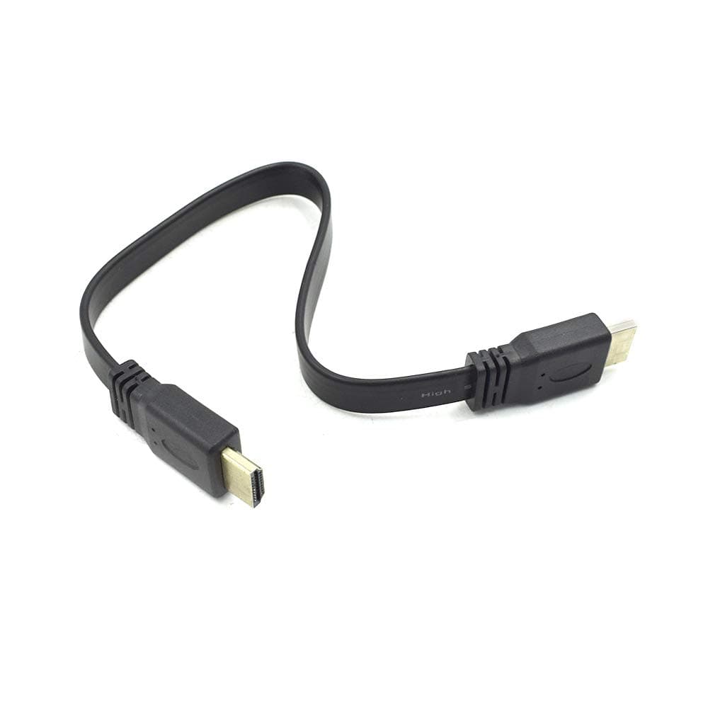 Hxchen 30cm/1ft HDMI Cable for Audio Video HDTV TV PS3 Full HD Short HDMI Male to Male Plug Flat Cable Cord Black