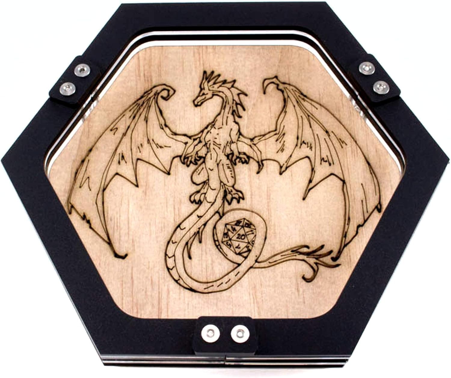 Mini Dragon Dice Tray by C4Labs Laser Etched Wood