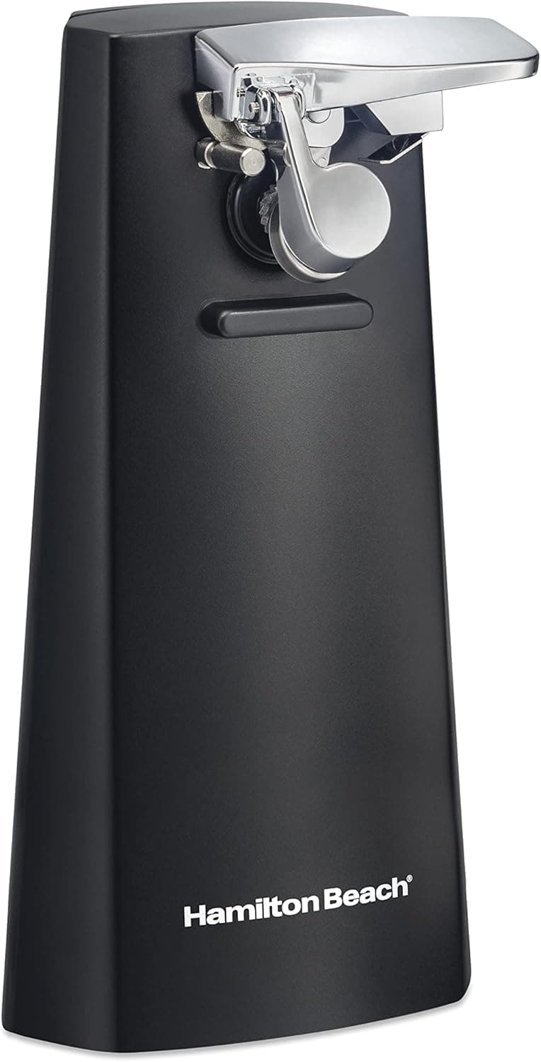 Hamilton Beach Electric Automatic Can Opener with Easy-Clean Detachable Cutting Lever, Cord Storage, Knife Sharpener, Black (76702)