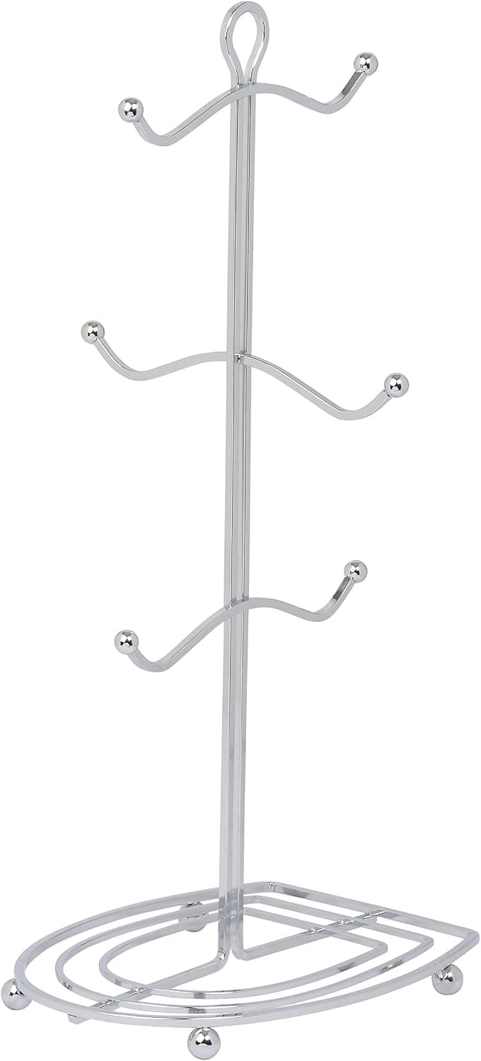 Blue Donuts Mug Tree Stainless Steel with Shiny Chrome Polish