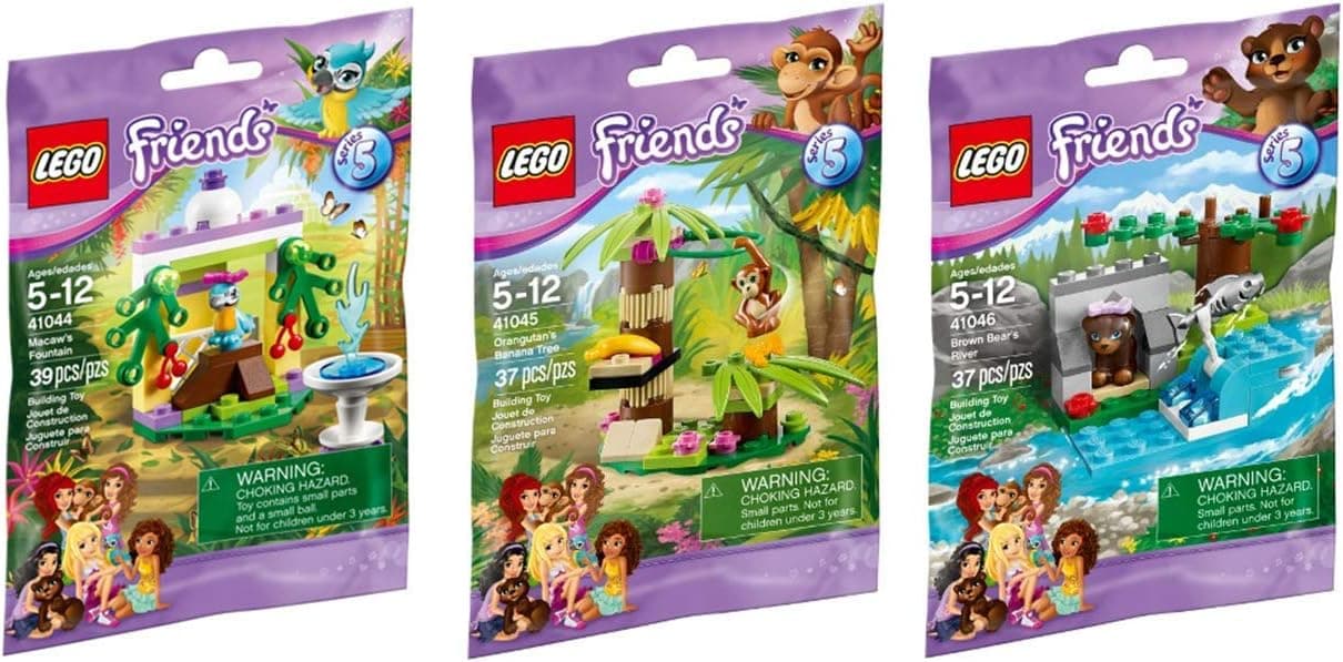 LEGO, Friends, Animal Set Series 5 Bundle Set of 3 (41044, 41045, and 41046)