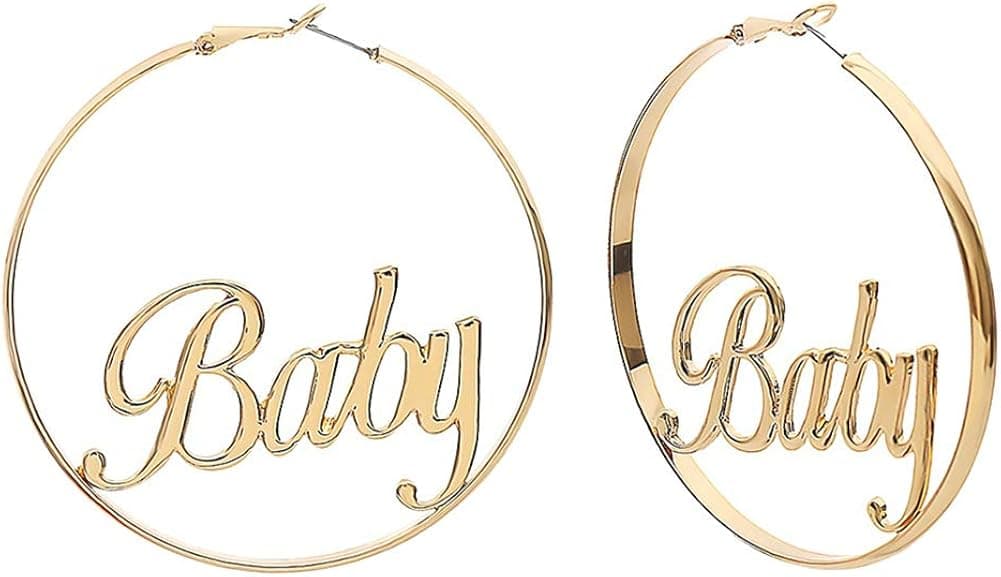 shiYsRL Earrings Stud Crystal Pearl Earring Set, Women Geometric Femme Baby Letter Hollow Hoop Circle Earring Statement Jewelry for Girls Women Men