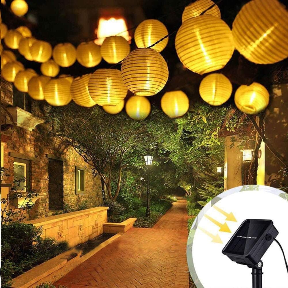 ALOVECO® Solar String Lights Outdoor Lanterns 6.5m/21.3fts 30 LED Waterproof Outdoor Solar Lights Garden Chinese Lantern, String Lights Fairy Lights for Party Christmas Garden Yard（Warm White）