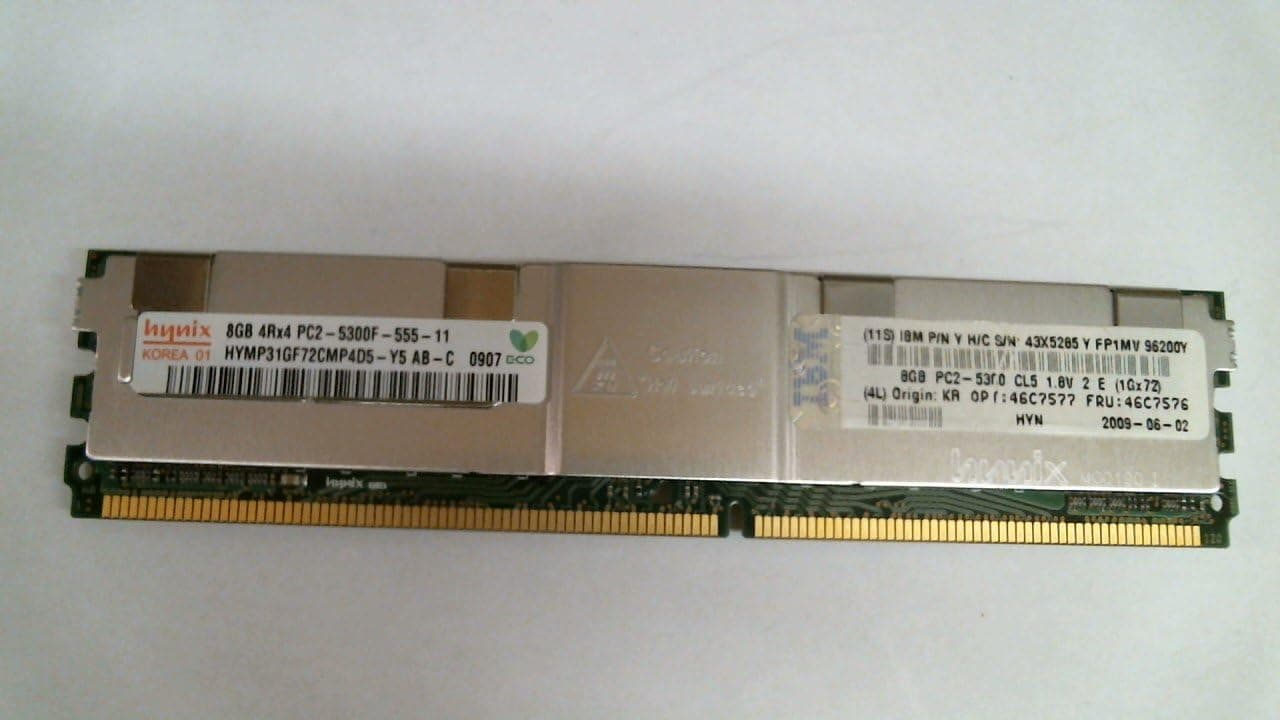 HYNIX HYMP31GF72CMP4D5-Y5 8GB Server DIMM DDR2 PC5300(667) REG ECC 1.8v 4RX4 240P 1024MX72 512mX4 CL