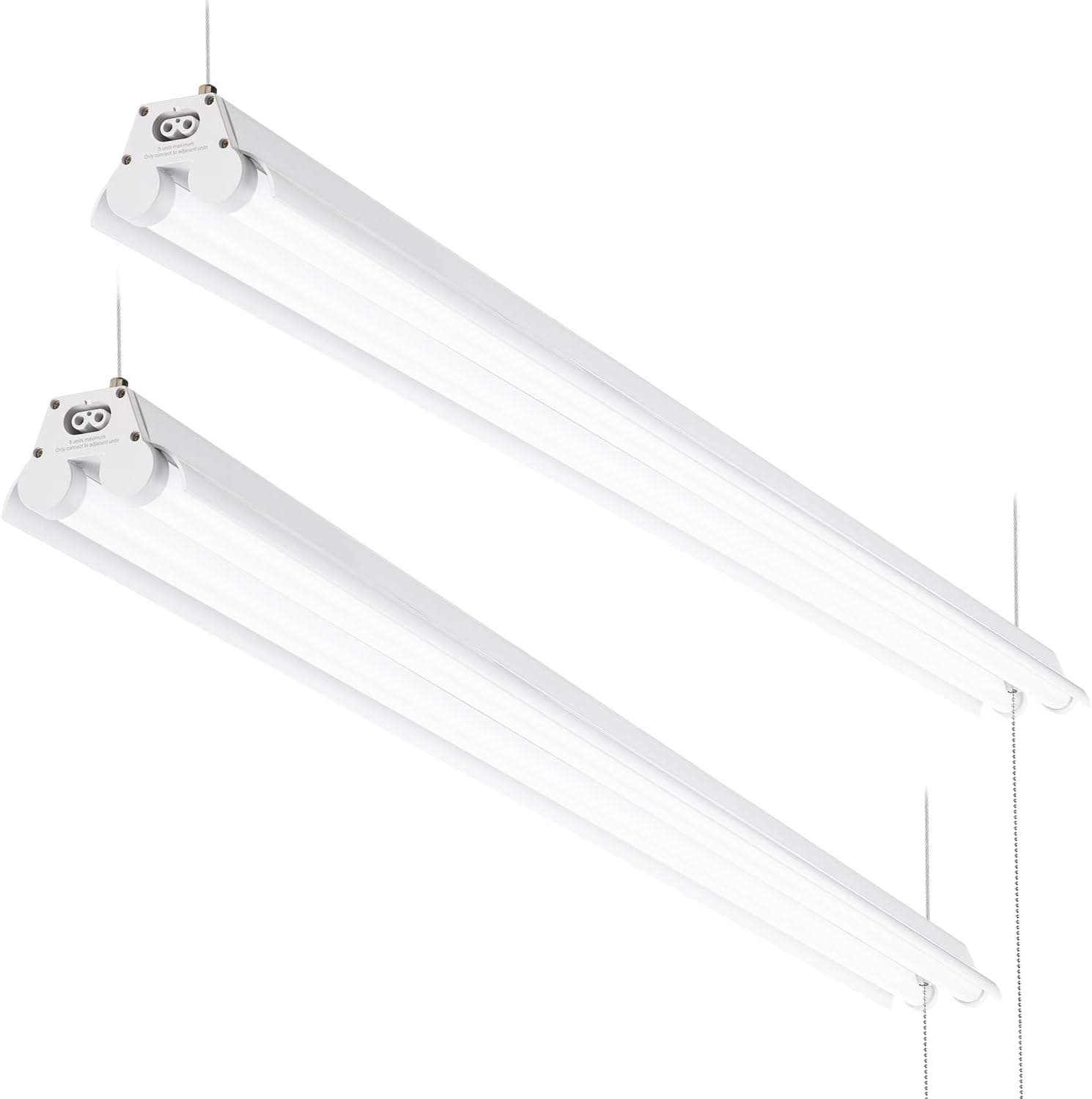 LEONLITE 4ft LED Wraparound Flush Mount Ceiling Light, 40W (100W Eqv.), Ultra Bright 4400lm, 4000K Cool White, for Garages, Laundry Rooms, Hallways, Offices, Workbenches, Pack of 4