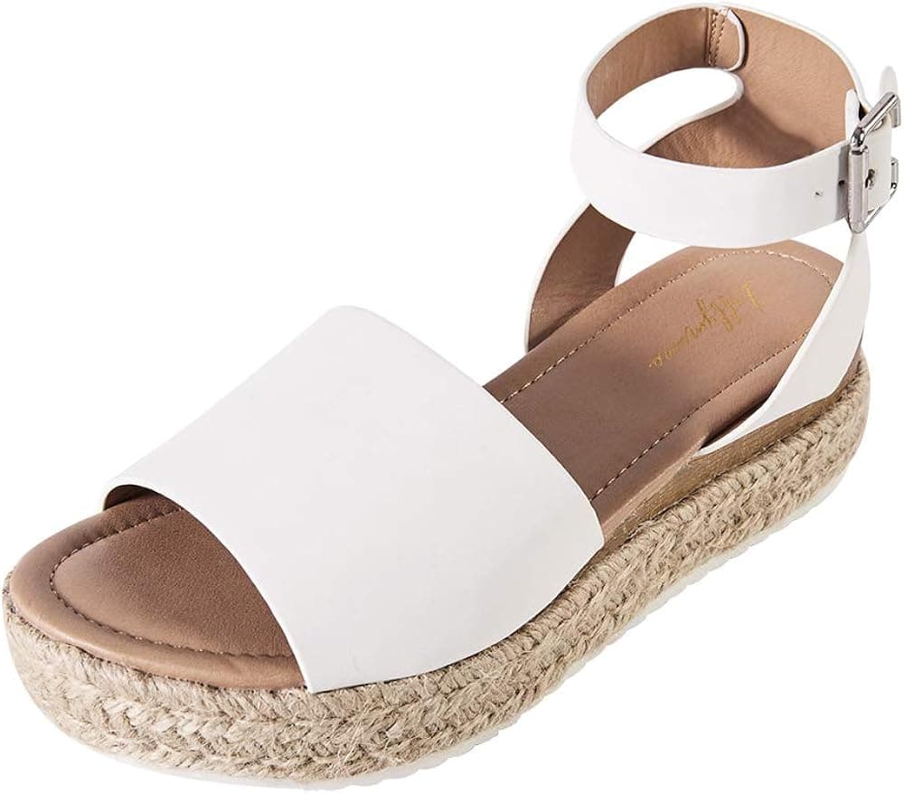 Luffymomo Women's Platform Ankle Strap Sandals Open Toe Studded Wedge Summer Sandals