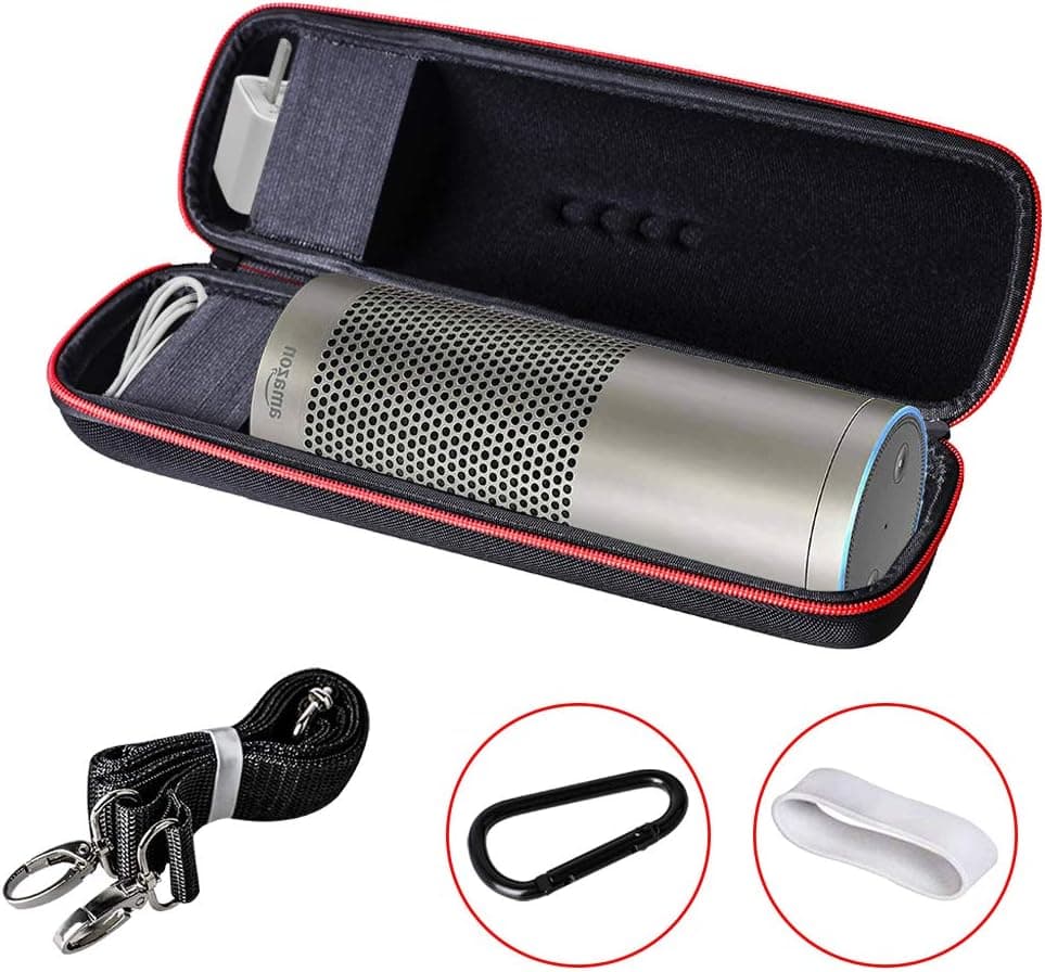 vyz Travel Storage Bag Hard Case for Echo Plus Storage Case Protect Pouch Bag Extra Room for Power Adapter Black