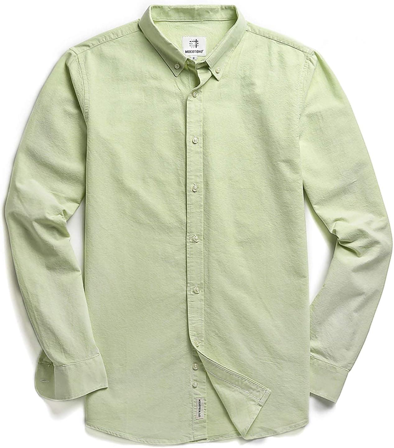 Men's Oxford Long Sleeve Button Down Casual Dress Shirt,Green,Medium