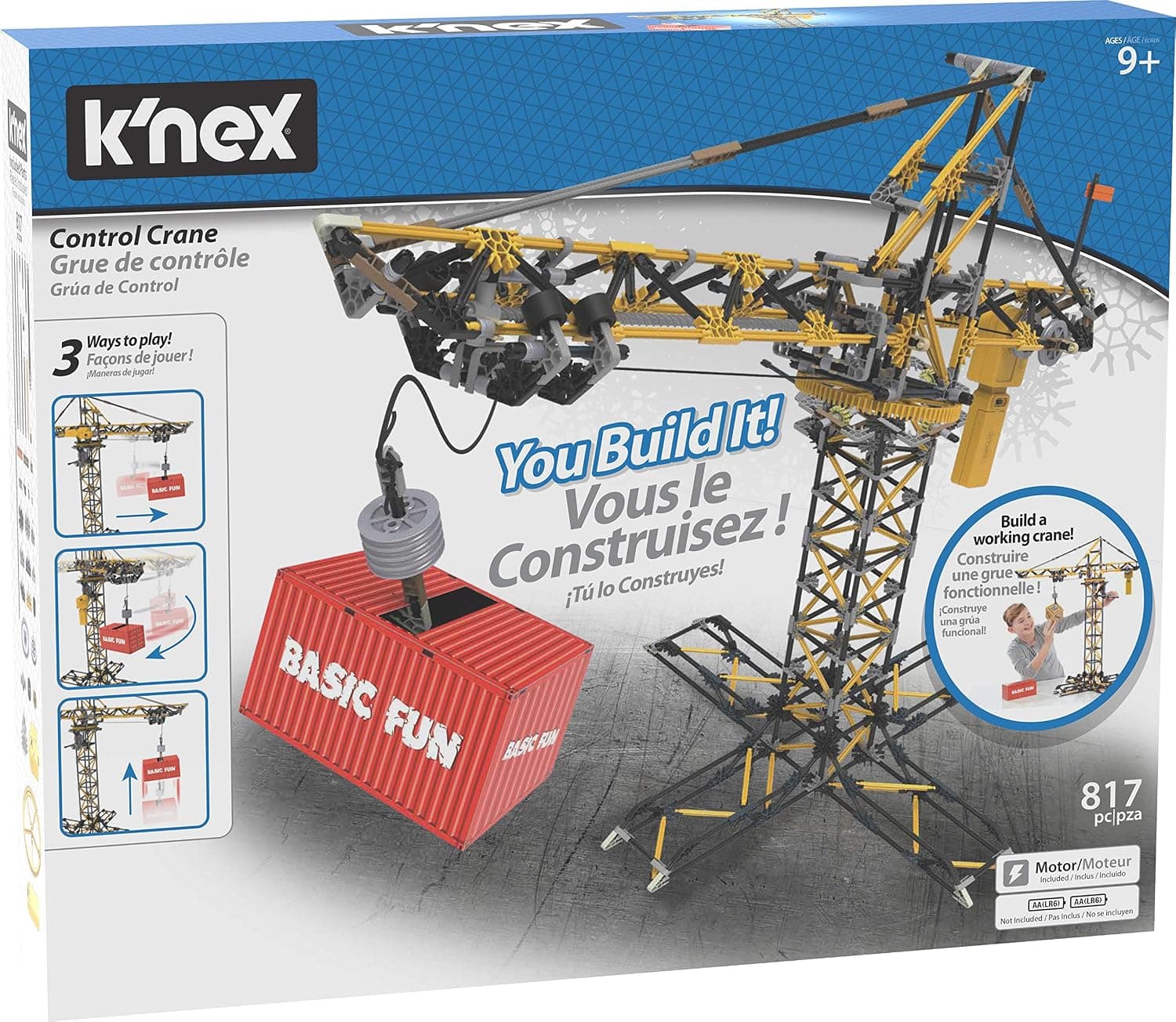 K'NEX Control Crane Building Set - 679 Parts - Working Motorized Crane - Ages 9 & Up