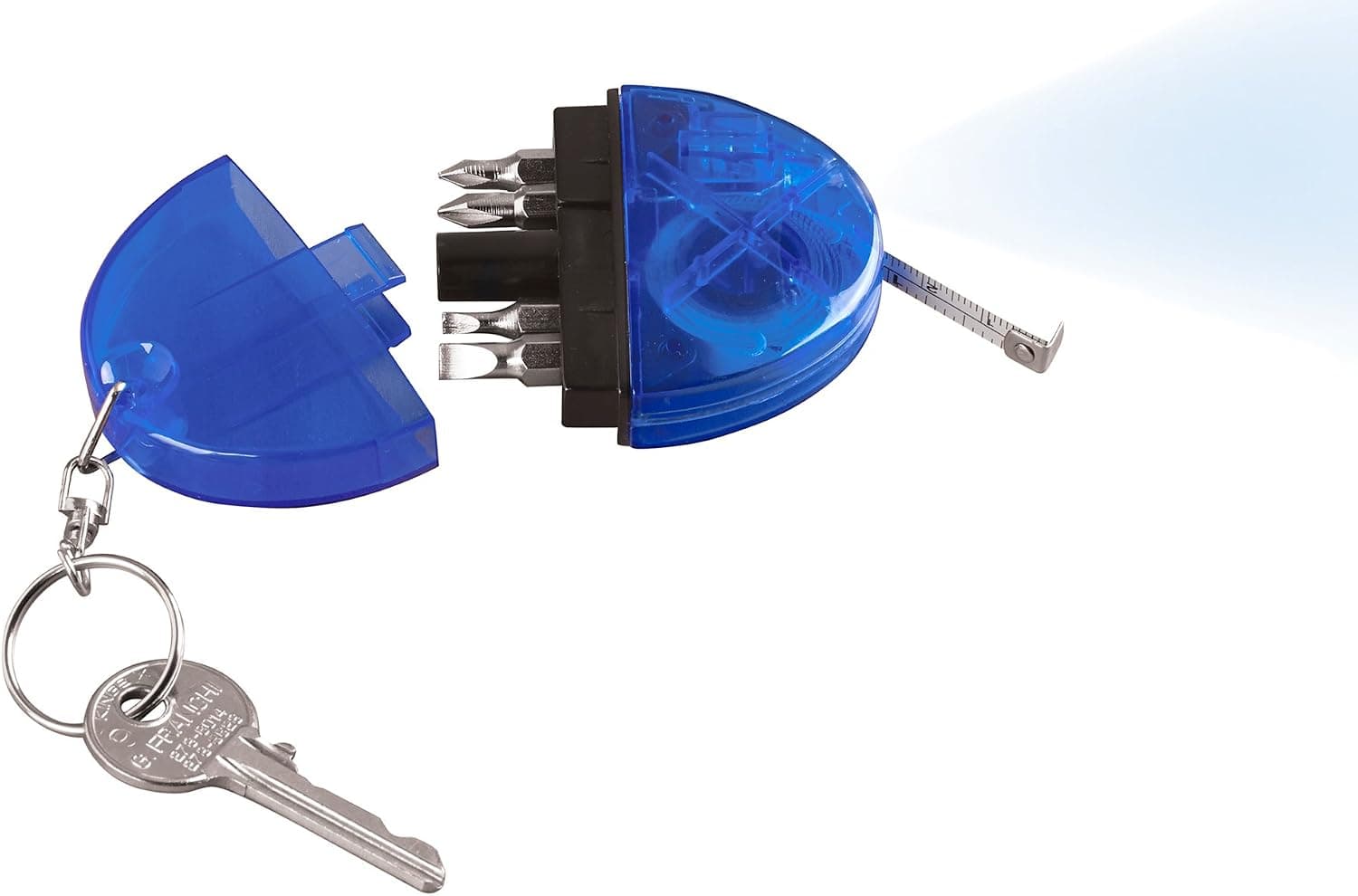 The Paragon Keyring Screwdriver - Flashlight, Tape Measure, 4-Bits, Lighted Key Fob