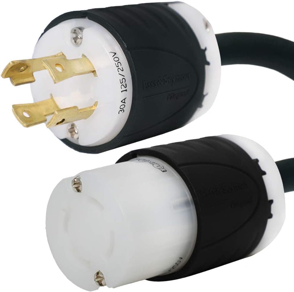 NEMA L14-30P to L14-20R Plug Adapter - 1 Foot, 20A, 125/250V, 12/4 SOOW - Iron Box - IBX-3818-01