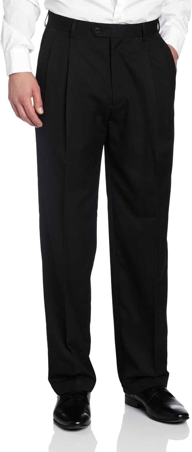 Haggar Men's Solid Pleat-Front Suit Separate Pant