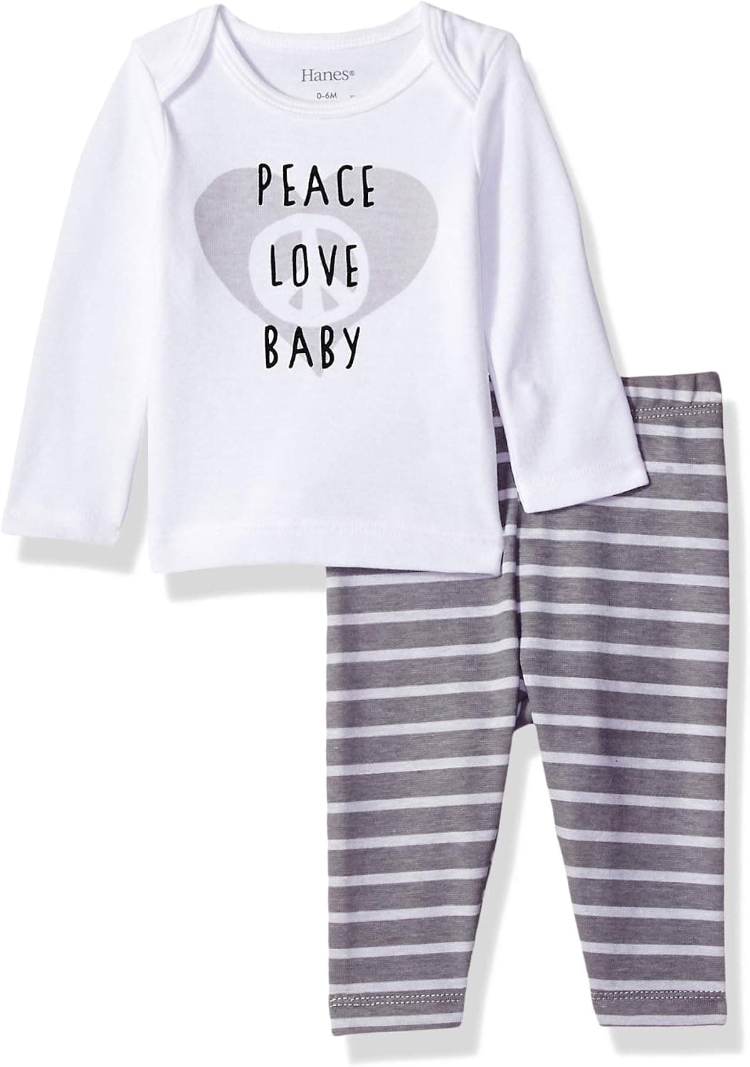 Hanes Ultimate Baby Flexy 2 Piece Set (Pant with Long Sleeve Crew Tee)