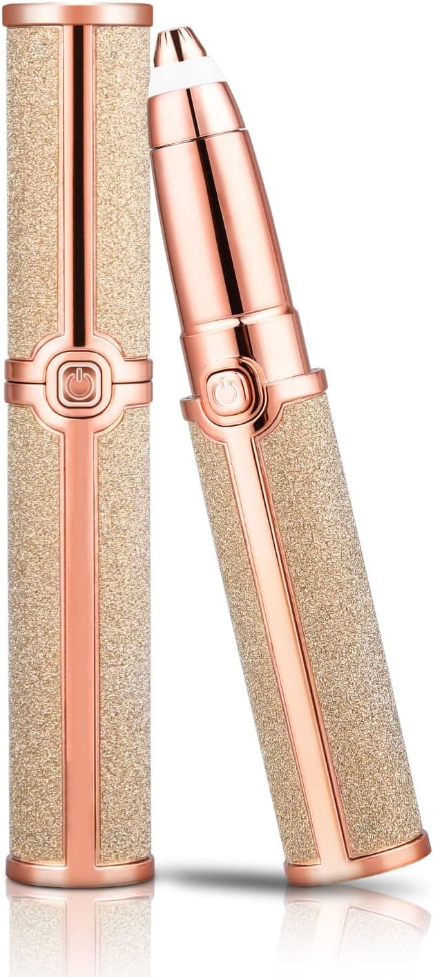 CkeyiN Electric Eyebrow Trimmer for Women, Electric Eyebrow Razor for Face Nose Lips Ear Hair Trimmer Portable Rechargeable Facial Hair Removal Epilator with Led Light