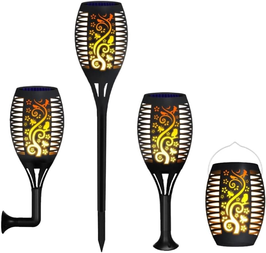 Solar Lights Outdoor, ADSION Landscape Lighting Waterproof Flickering Dancing Flames Torch Lights, 96 LED Tiki Torches for Outdoor Decorations Garden Patio Backyard Pathway(2 Pack)