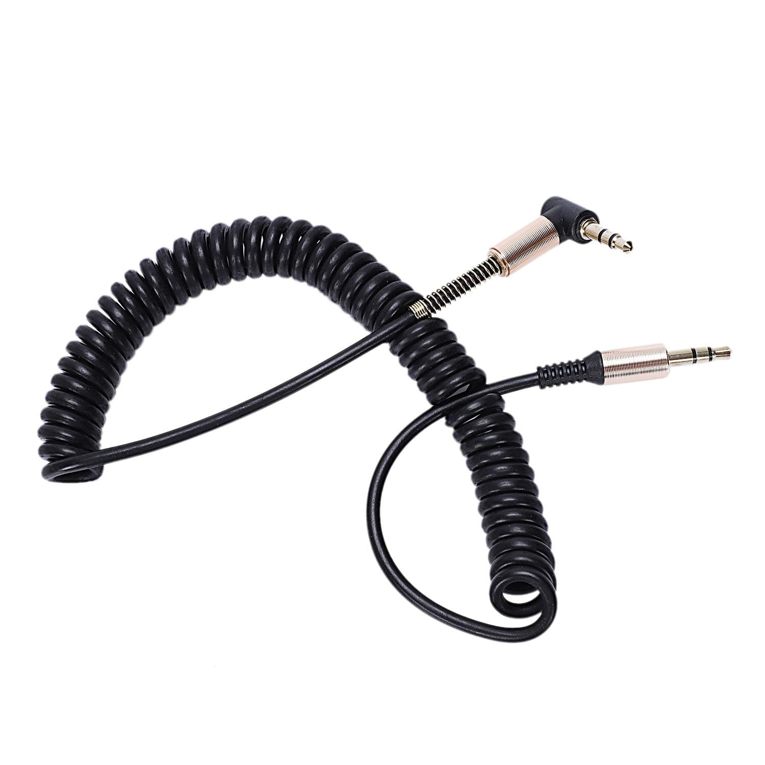 TOOGOO(R) 3.5mm Audio Aux Cable Jack 3.5 Jack Gold Plated 90 Degree Angle Audio Cable 3.5mm Male to Male for Car for iPhone Black