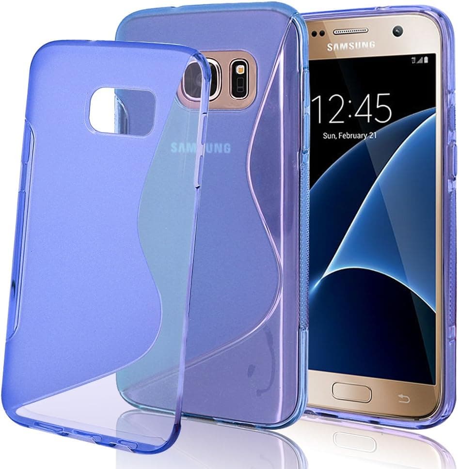 S7 TPU Case, Anbel Design Premium Slim Fit Flexible TPU Gel Rubber Soft Skin Silicone Protective Case Cover with Stylus for Samsung Galaxy S7 (Blue)