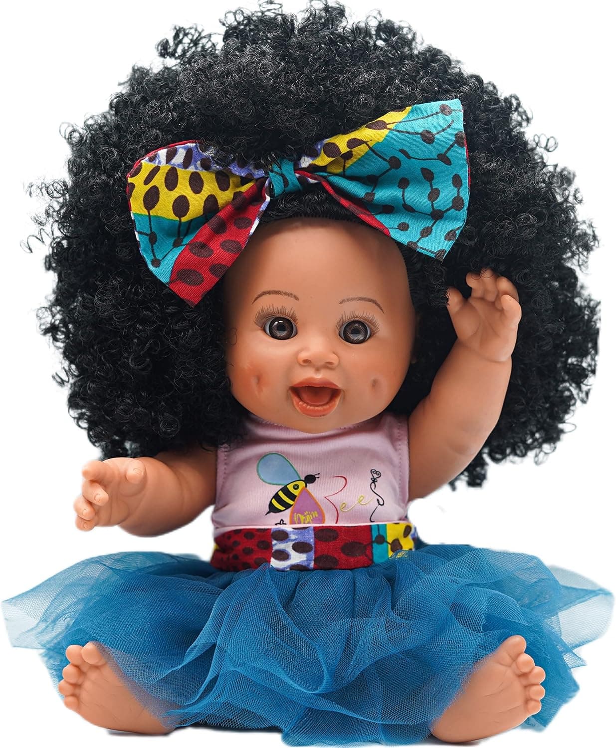 Orijin Bees Curly Swizzy Bee - 12 inch Black Doll, African American Doll, Biracial Doll, Ethnic Doll, Latino Doll, Curly Hair Doll
