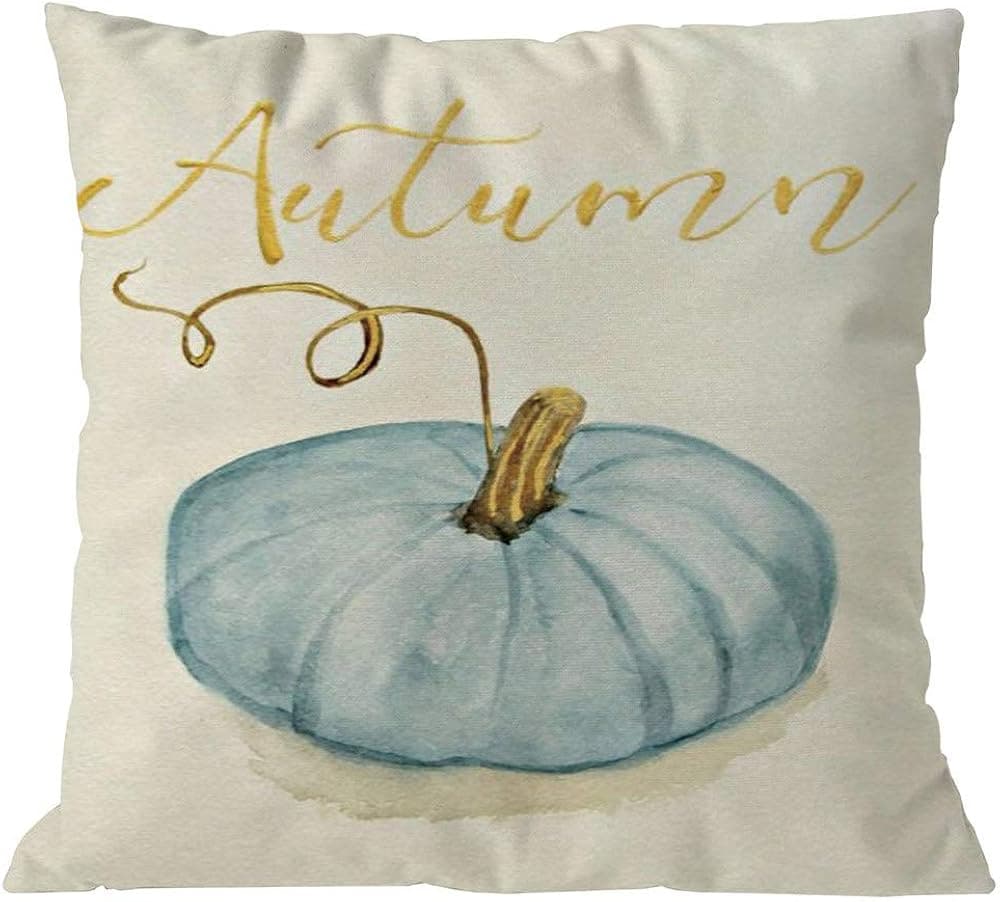 Hello Autumn Pillow Covers Halloween Pumpkin Farmhouse Throw Cushion Case Decorative 18 x 18 inch